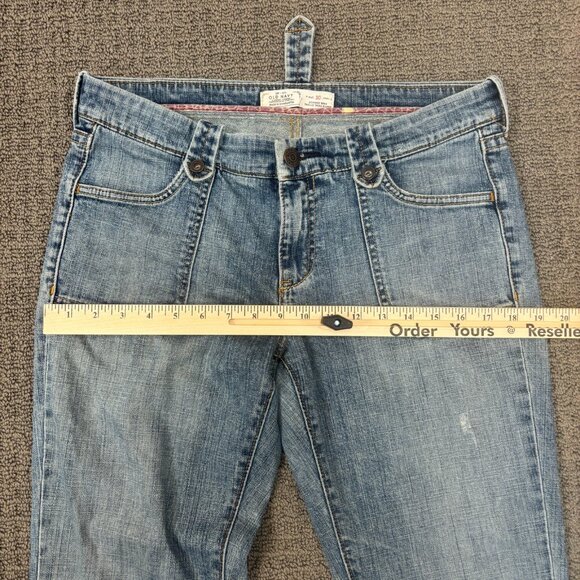 Vintage Old Navy Jeans 10 Low Rise 32X32 Crosshatch Flap Pocket Distressed Y2K - Picture 4 of 11